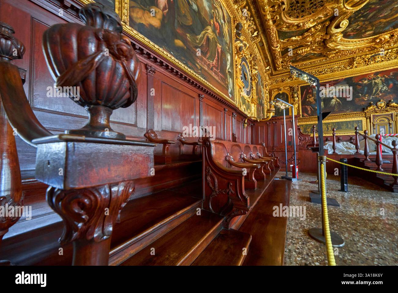 Fragment of the impressive interior of Doge Palace Stock Photo - Alamy