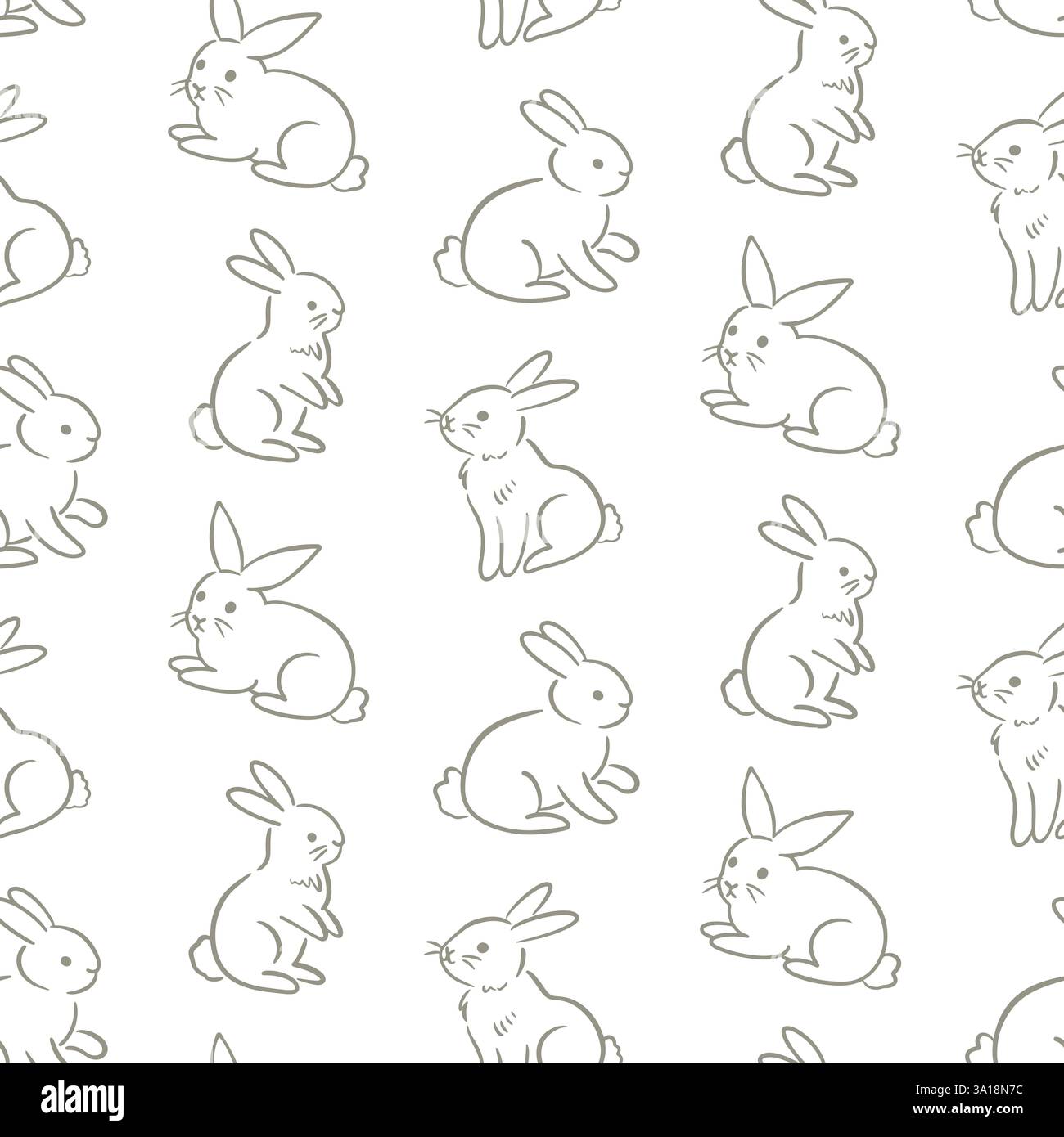 Vector Easter Bunny Seamless Pattern Background Stock Vector