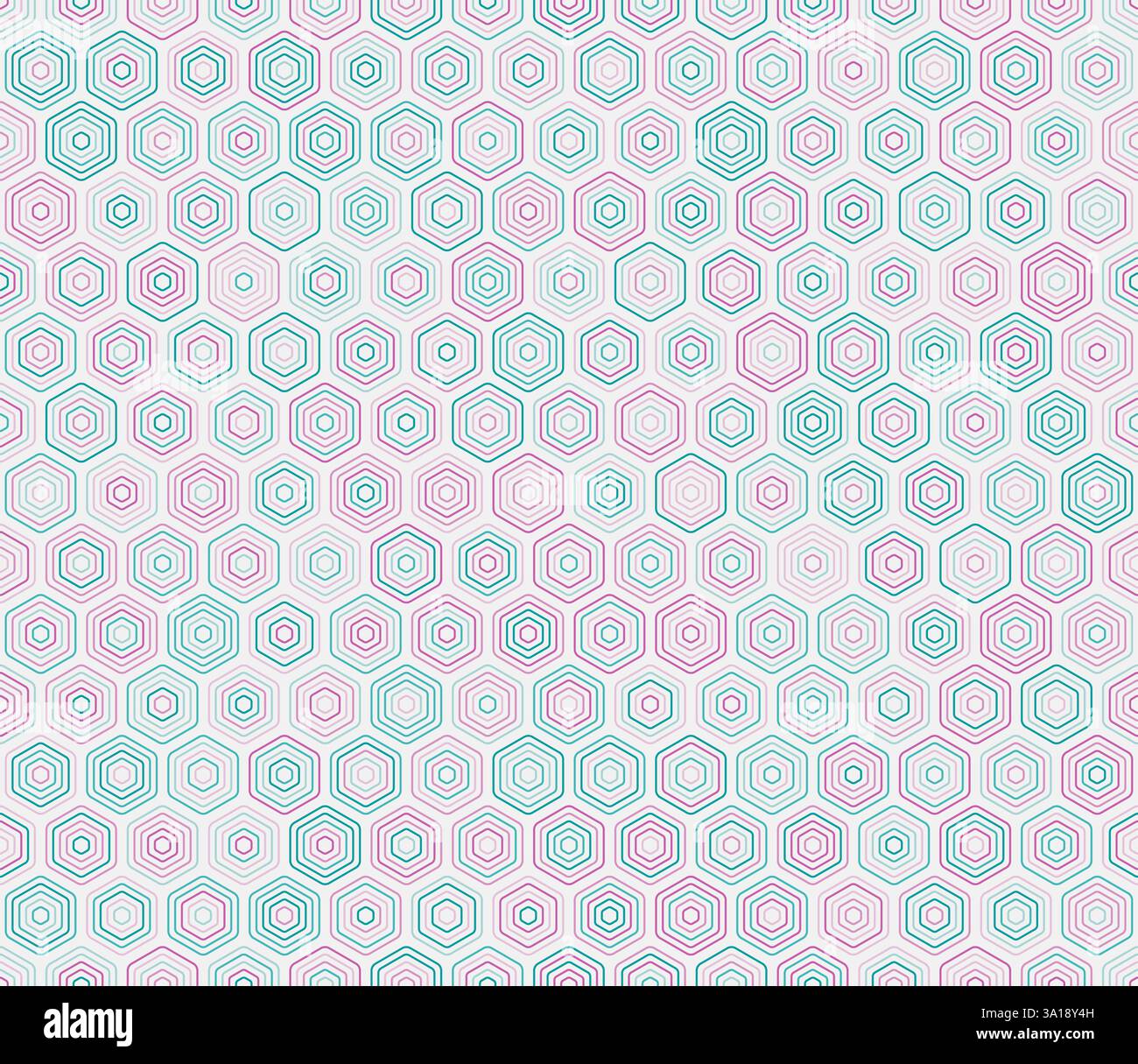 Shape Rounded Coloured Pattern of hexagon shapes. Rounded stacked hexagons mosaic cells ...