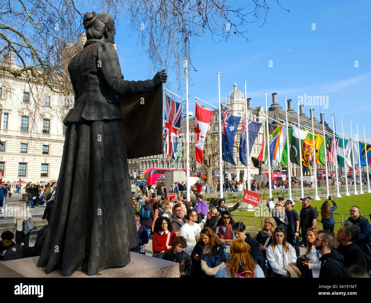 London, UK. 7th March, 2025. The flags of the 56 Commonwealth member ...