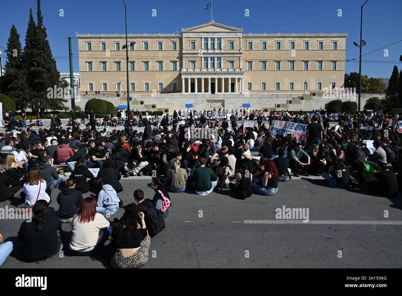 Athens Tempi Riots Students demonstrate in central Athens demanding justice for the ...