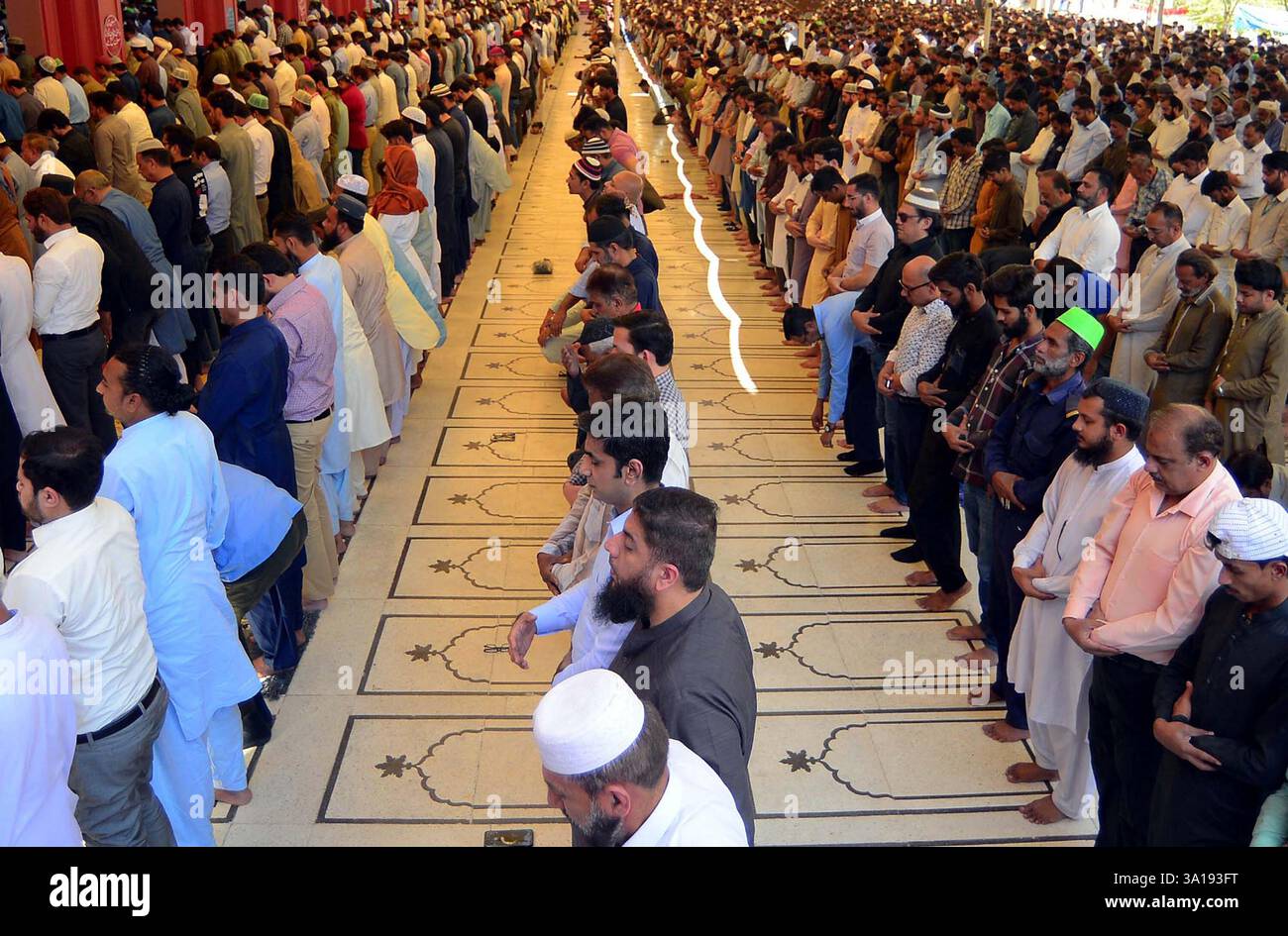 Faithfull Muslims are performing 1st Friday Prayer of the Holy Month of ...