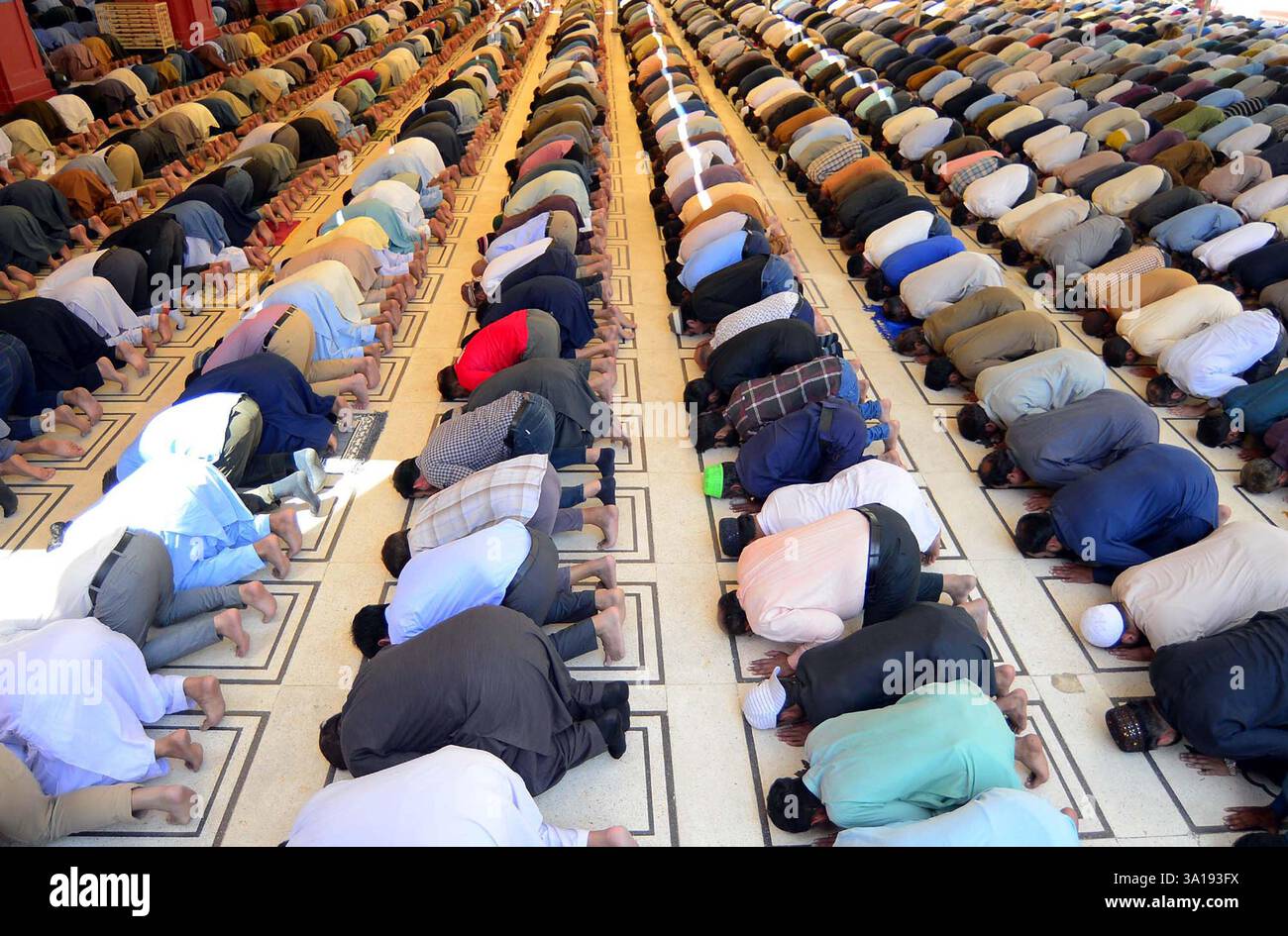 Faithfull Muslims are performing 1st Friday Prayer of the Holy Month of ...