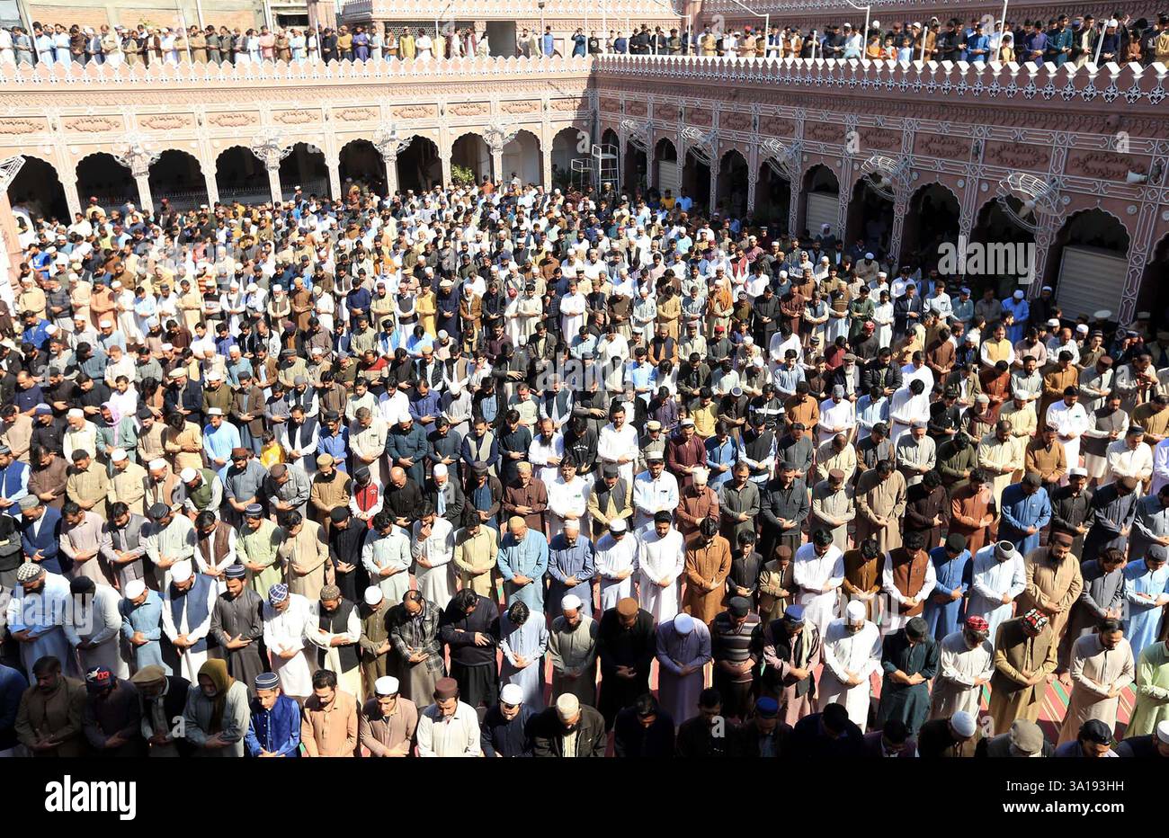 Faithfull Muslims are performing 1st Friday Prayer of the Holy Month of ...