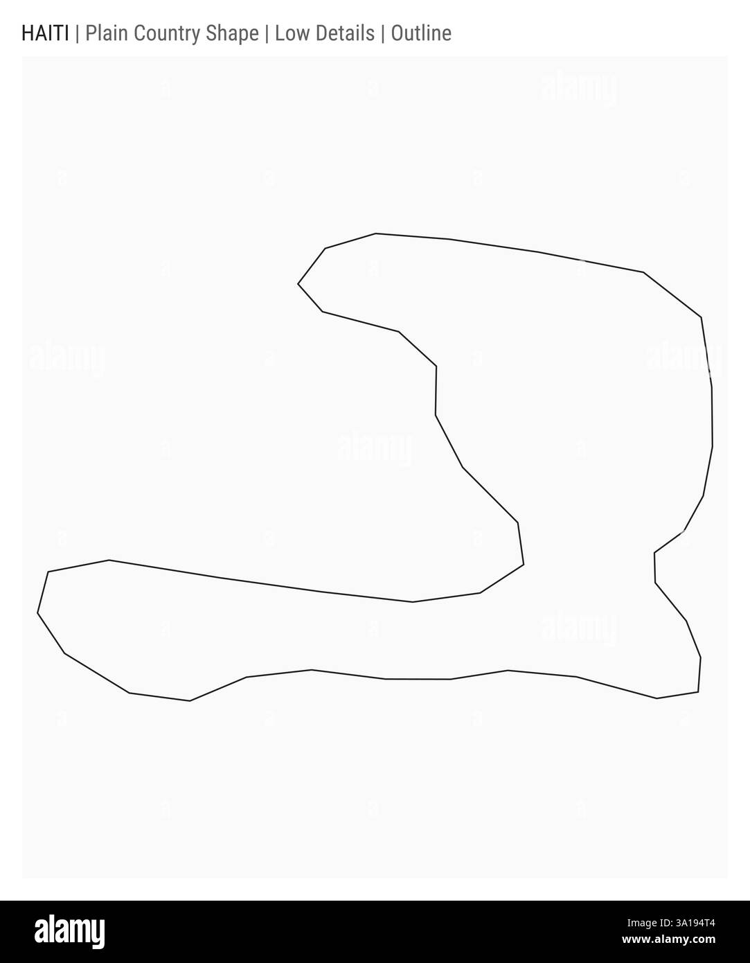 Haiti plain country map. Low details. Outline style. Shape of Haiti. Vector illustration. Stock Vector