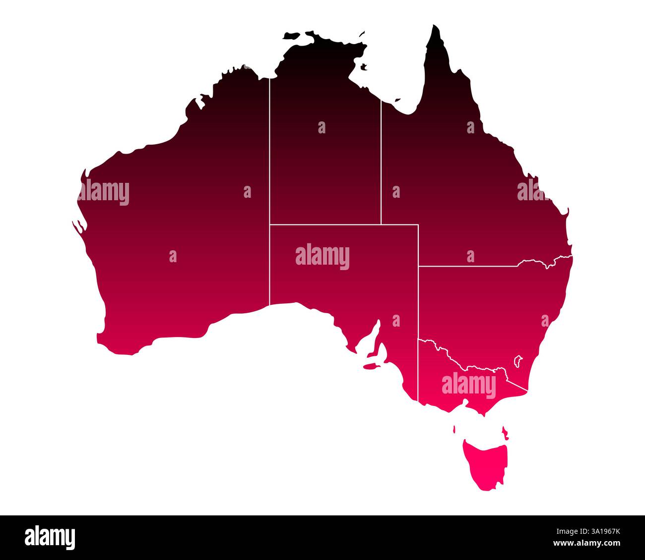 Australia map states hi-res stock photography and images - Alamy