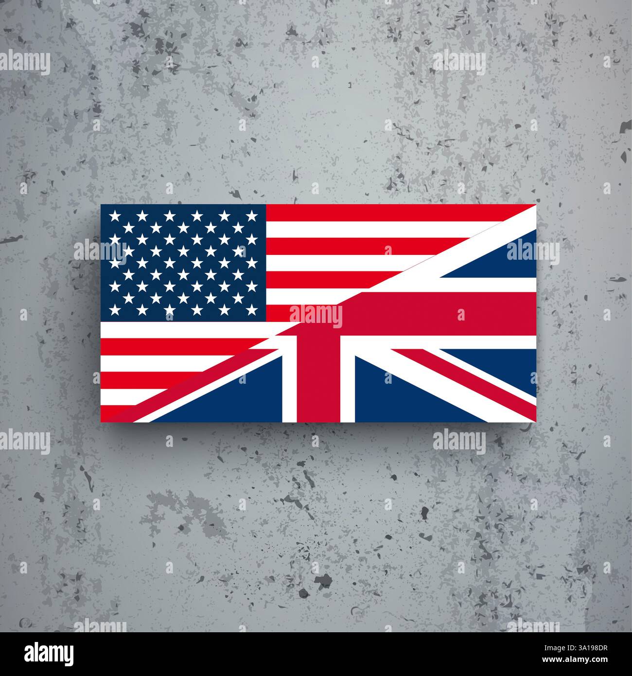 USA and UK flag on the concrete background Stock Photo - Alamy
