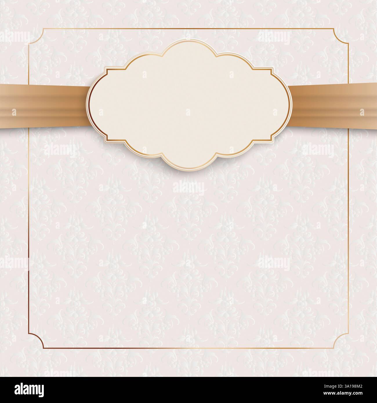 Noble ribbon wallpaper with classic emblem and classic ornaments Stock ...