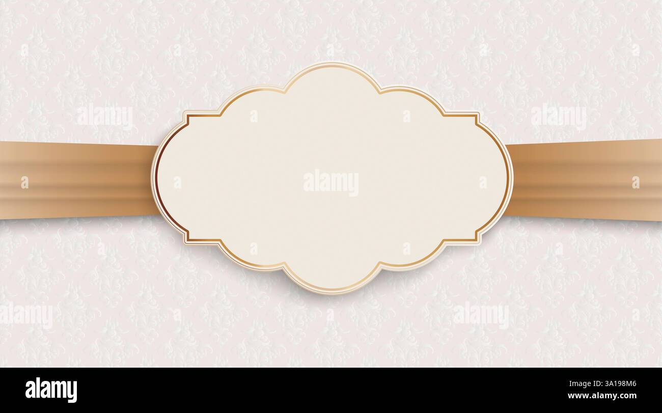 Noble ribbon wallpaper with classic emblem and classic ornaments Stock ...
