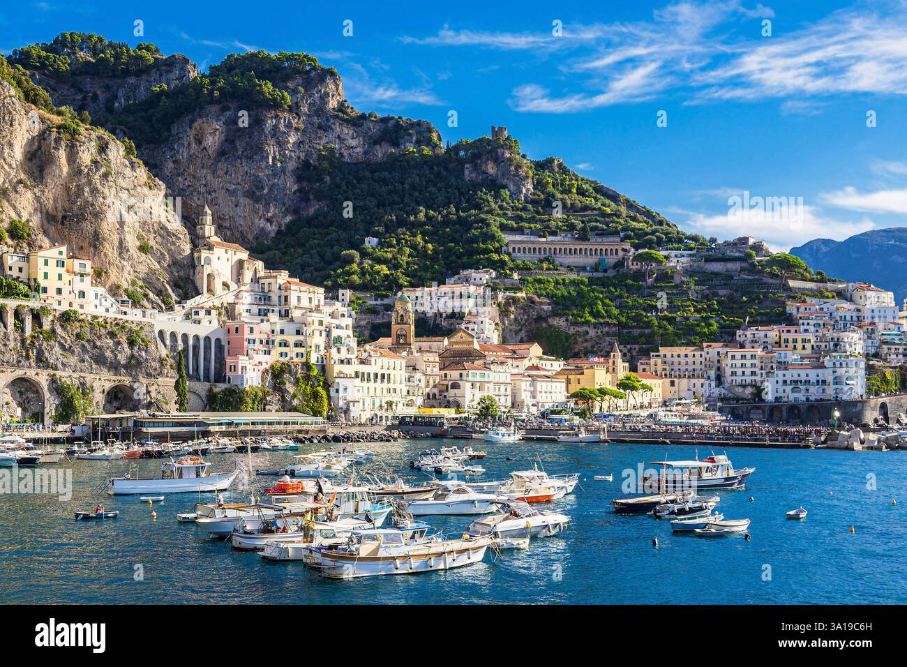 View of Amalfi on the Amalfi Coast in Italy Stock Photo - Alamy