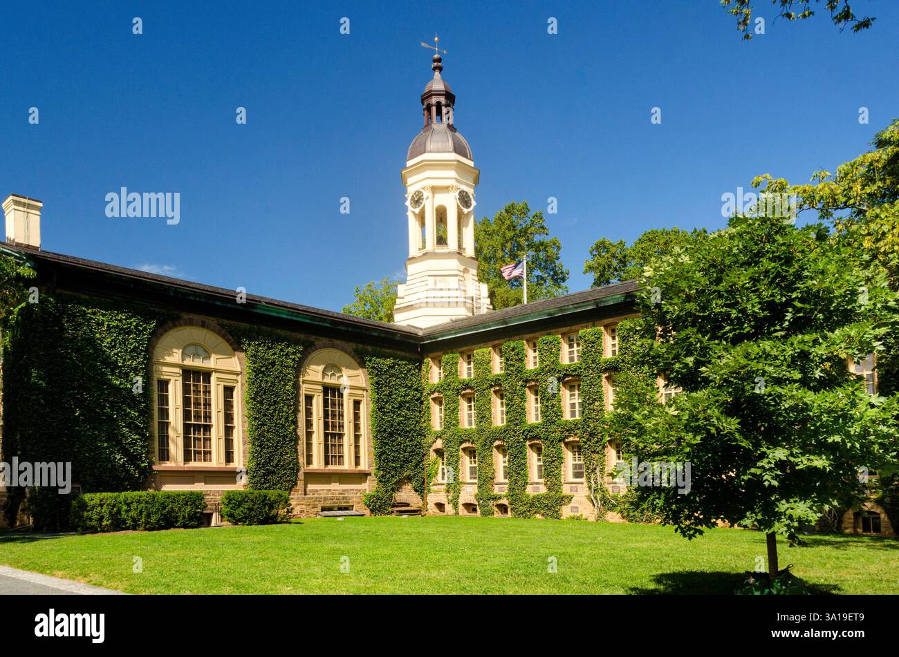 Tower of Nassau Hall on the campus of Princeton University, New Jersey ...