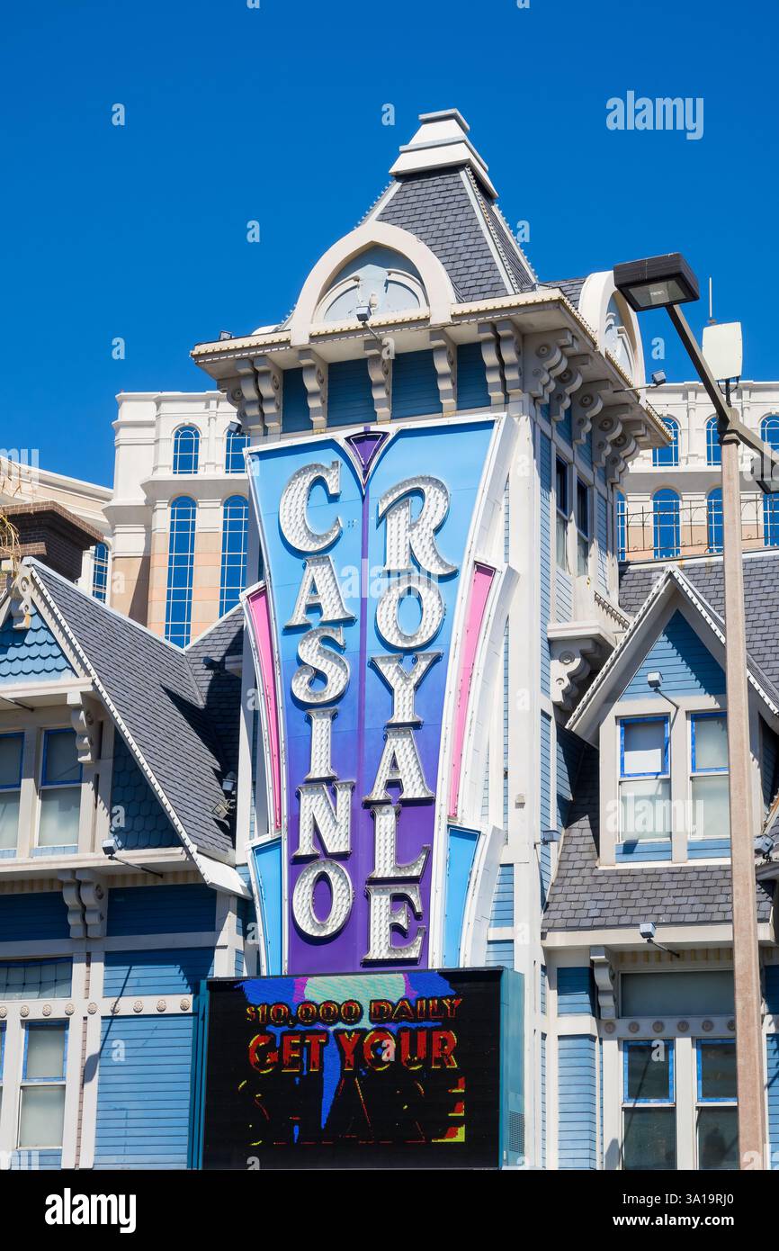 LAS VEGAS, NV, USA - 04, JULY, 2024: Signage of Casino Royale Hotel on Las Vegas strip, Nevada, owned by Best Western Plus. Stock Photo