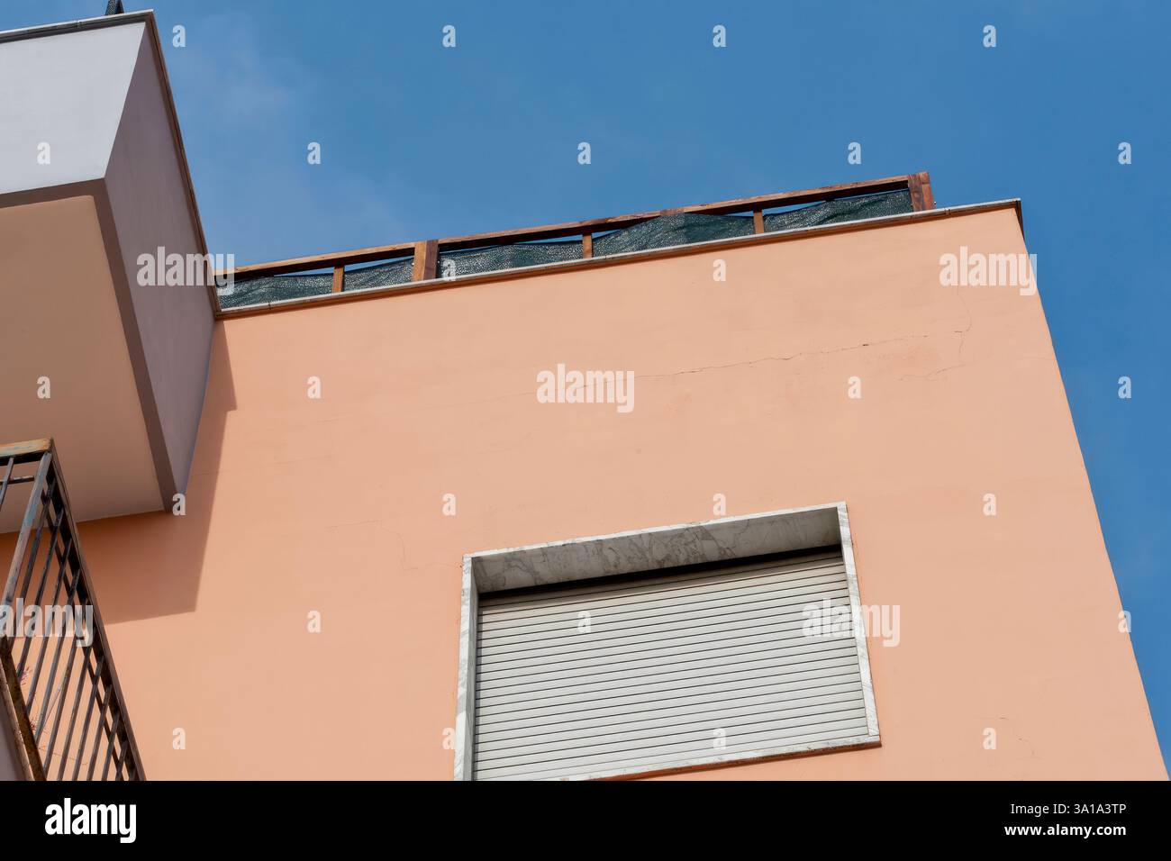 Residential structure architecture running wall hi-res stock ...