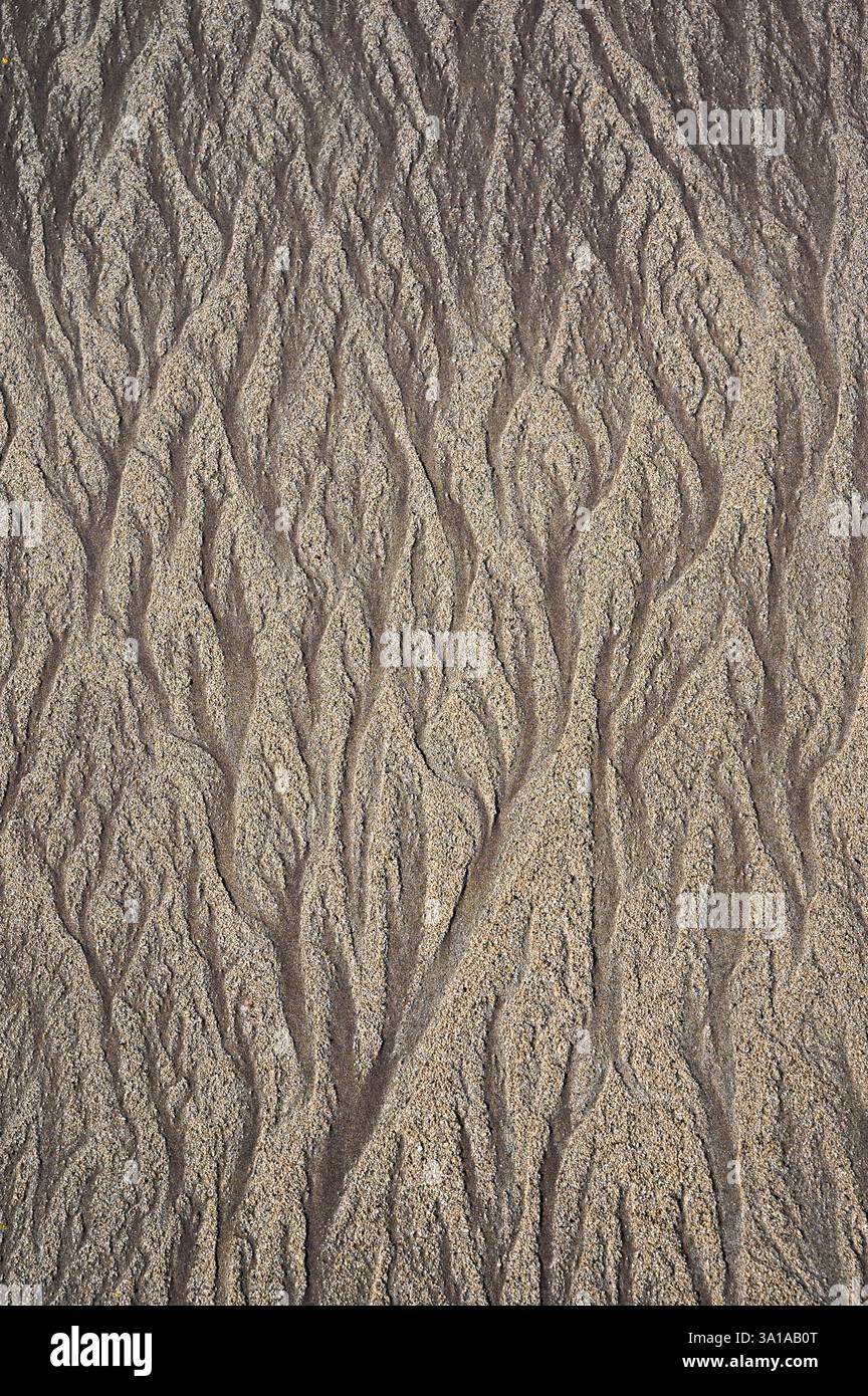 Sand patterns on Playa las Islitas, San Blas, Riviera Nayarit, Mexico. Stock Photo
