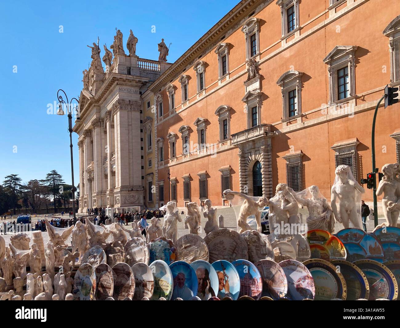 Italy, Lazio, Rome, San Giovanni in Laterano Church, Souvenir Shop - Smartphone Captured Stock Image