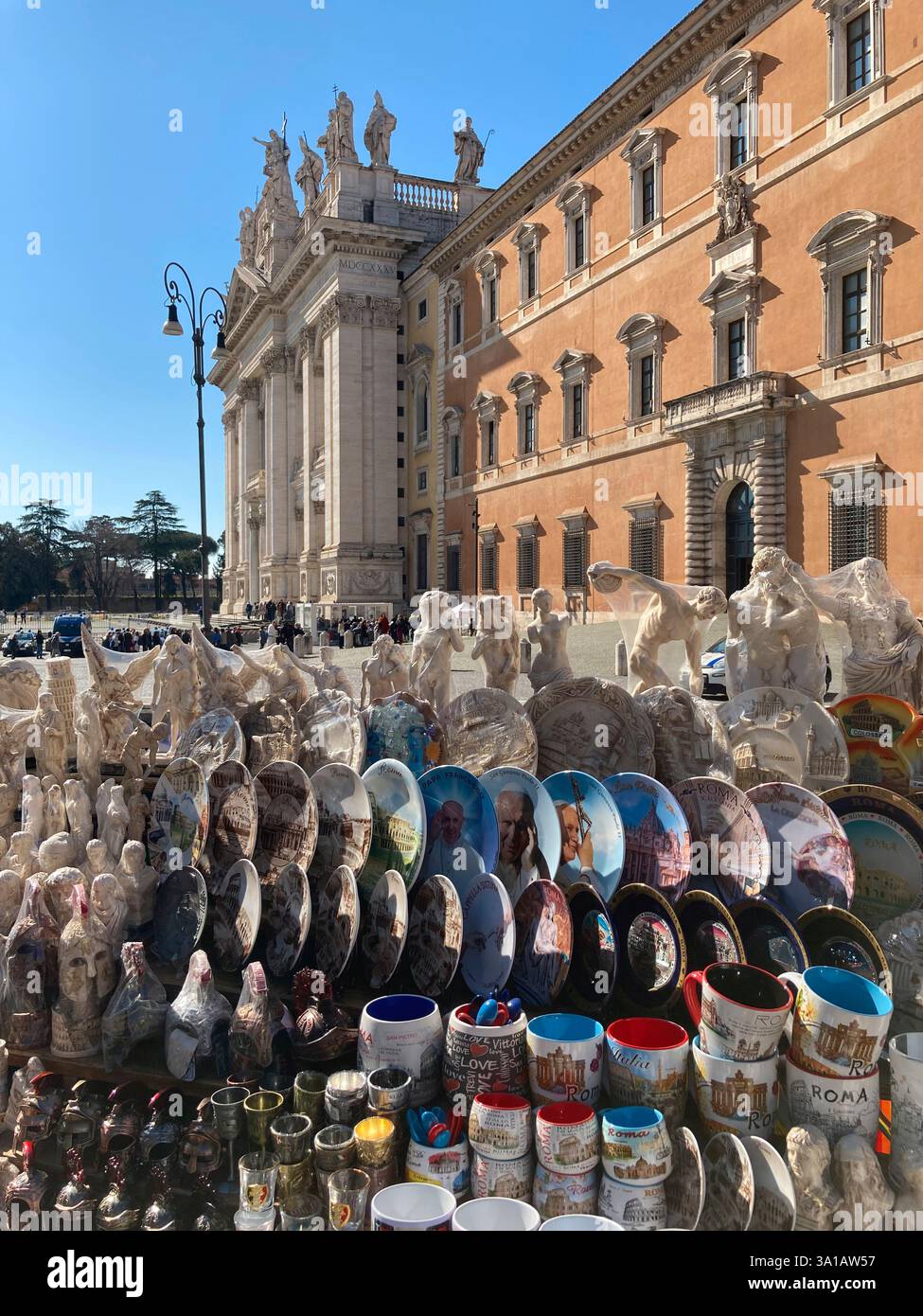 Italy, Lazio, Rome, San Giovanni in Laterano Church, Souvenir Shop - Smartphone Captured Stock Image