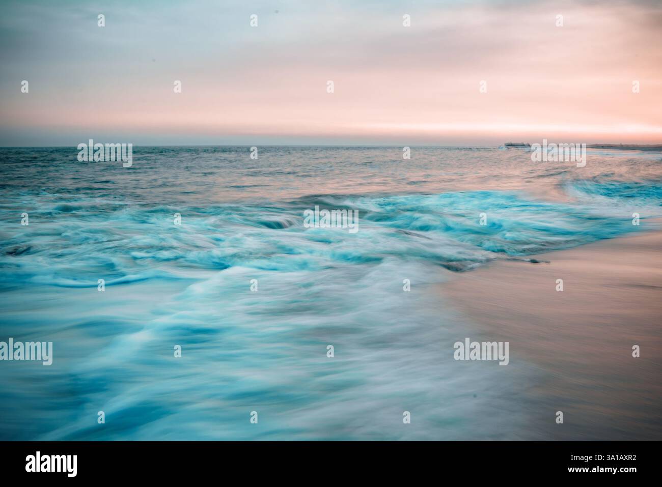 Dramatic motion blurred abstract Sunset Seascape Stock Photo