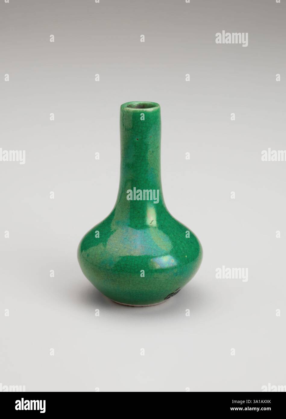 Squat green vase, 1700s. Stock Photo