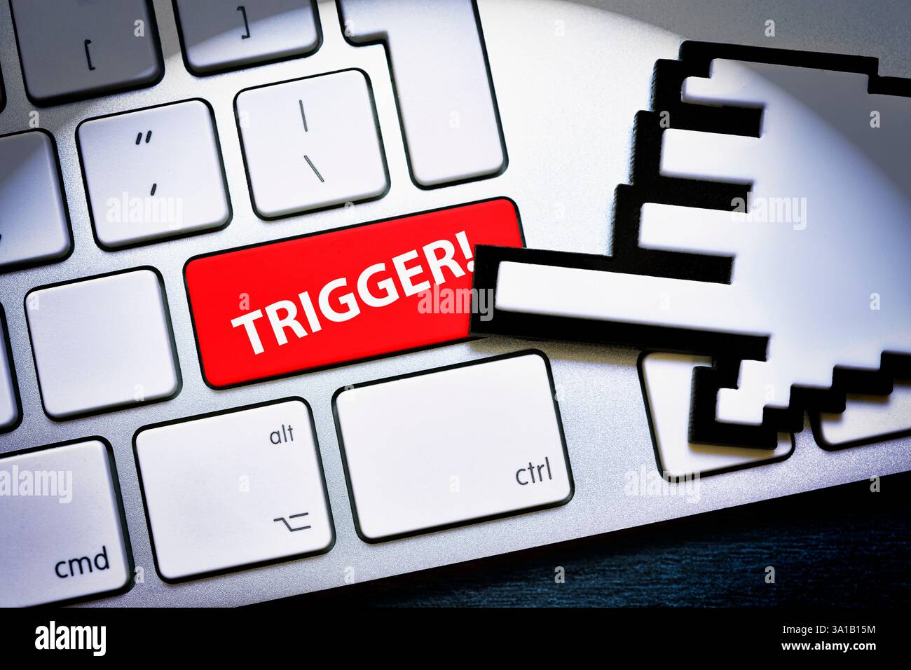 Computer button labeled trigger hi-res stock photography and images - Alamy