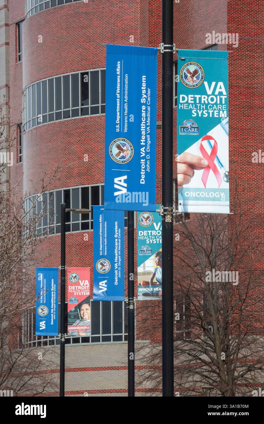 Detroit, Michigan - The John D, Dingell VA Medical Center. Stock Photo
