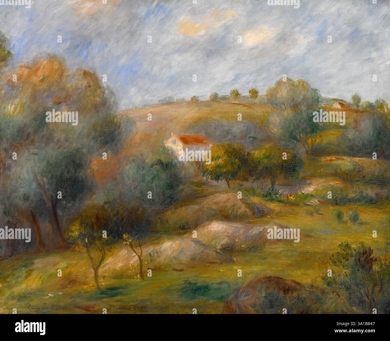 Springtime in Essoyes, about 1900. Stock Photo