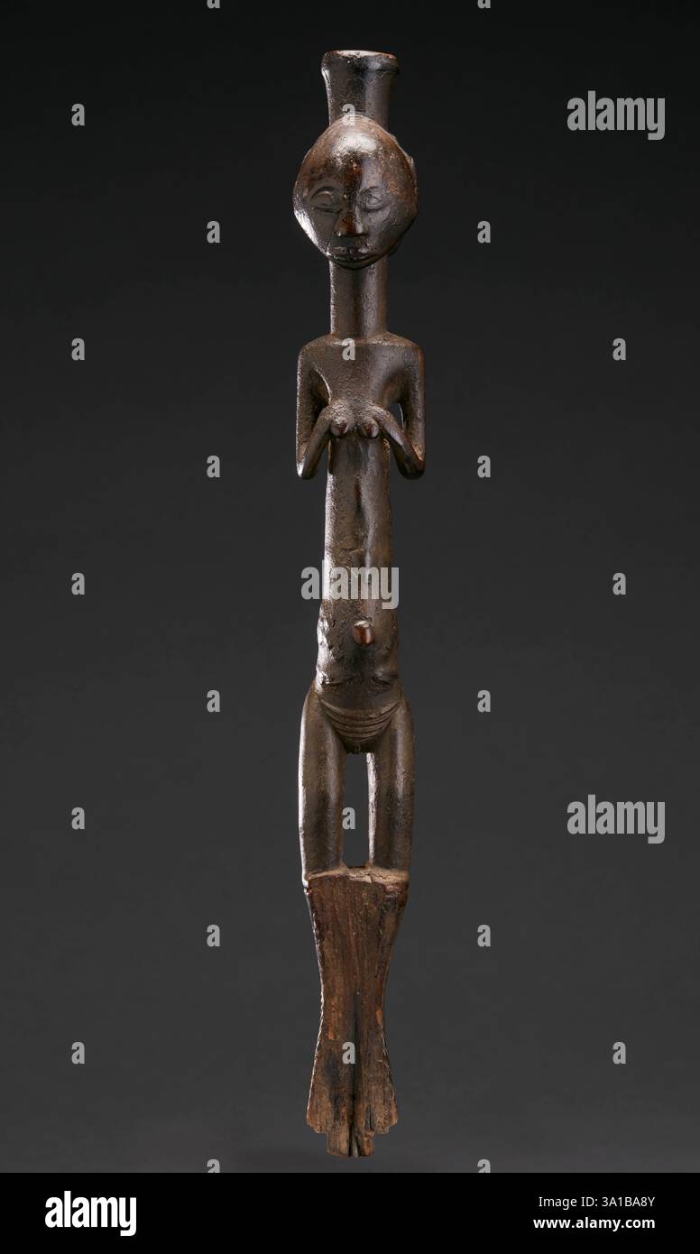 Female figure from staff, 1870-1900. Stock Photo