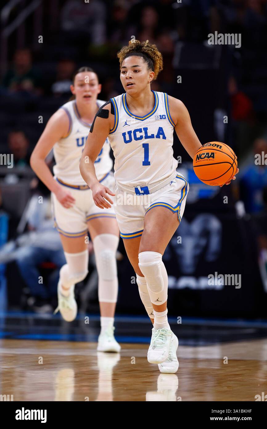 INDIANAPOLIS, IN - MARCH 07: UCLA Bruins guard Kiki Rice (1) brings the ...