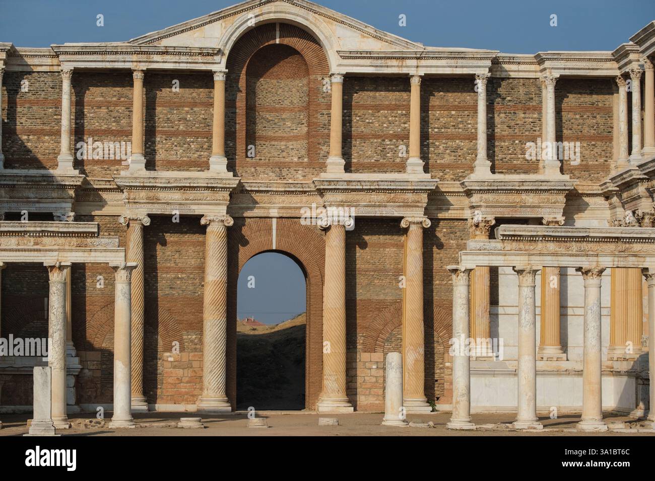 Sardis Rome Sardis, Sardes, Turkey, Turkiye. Entrance to The Greek-Roman Gymnasium ...