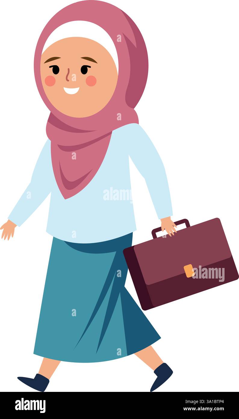 Hijab Student Walking Stock Vector Image & Art - Alamy