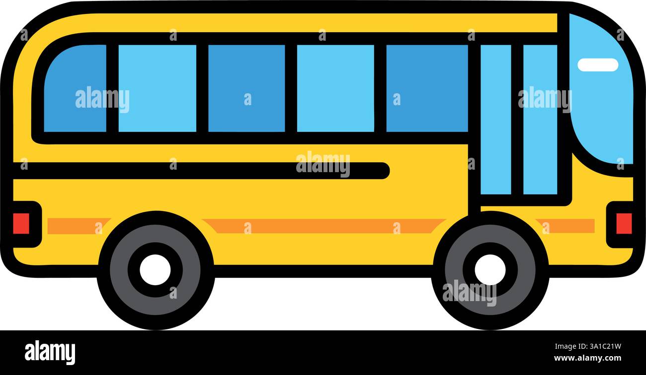 Bus Side View Long Distance Travel Vehicle Icon Stock Vector Image ...