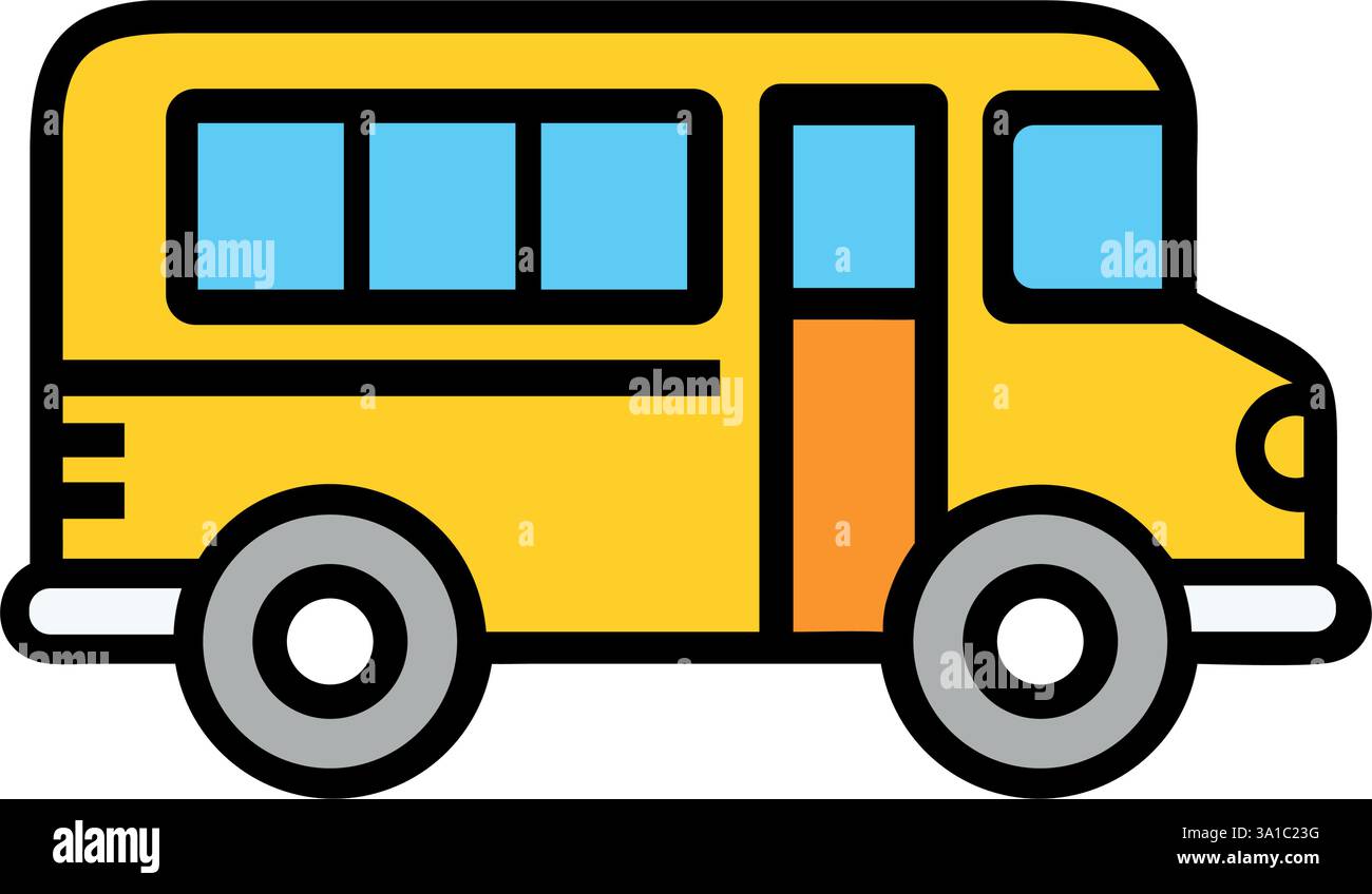 Bus School Transport Classic Yellow Vehicle Icon Stock Vector Image ...