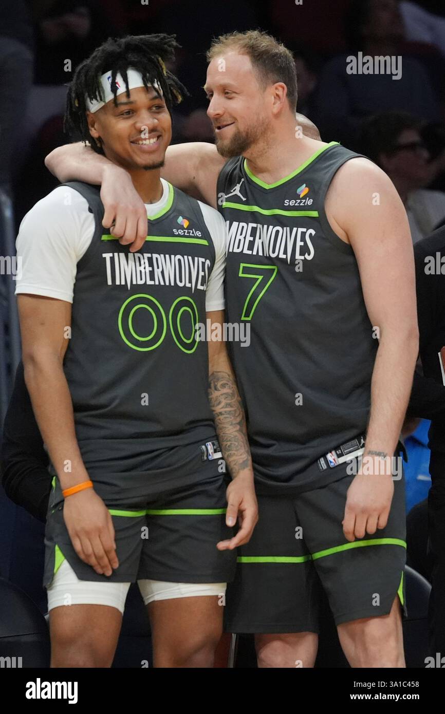 Minnesota Timberwolves guard Terrence Shannon Jr. (00) and guard Joe ...