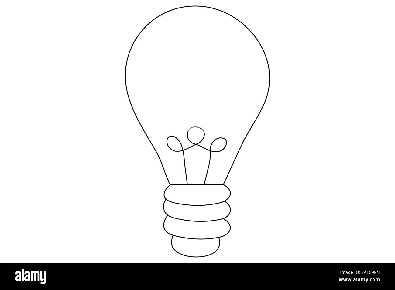 Continuous one line art light bulb symbol idea and creativity isolated ...