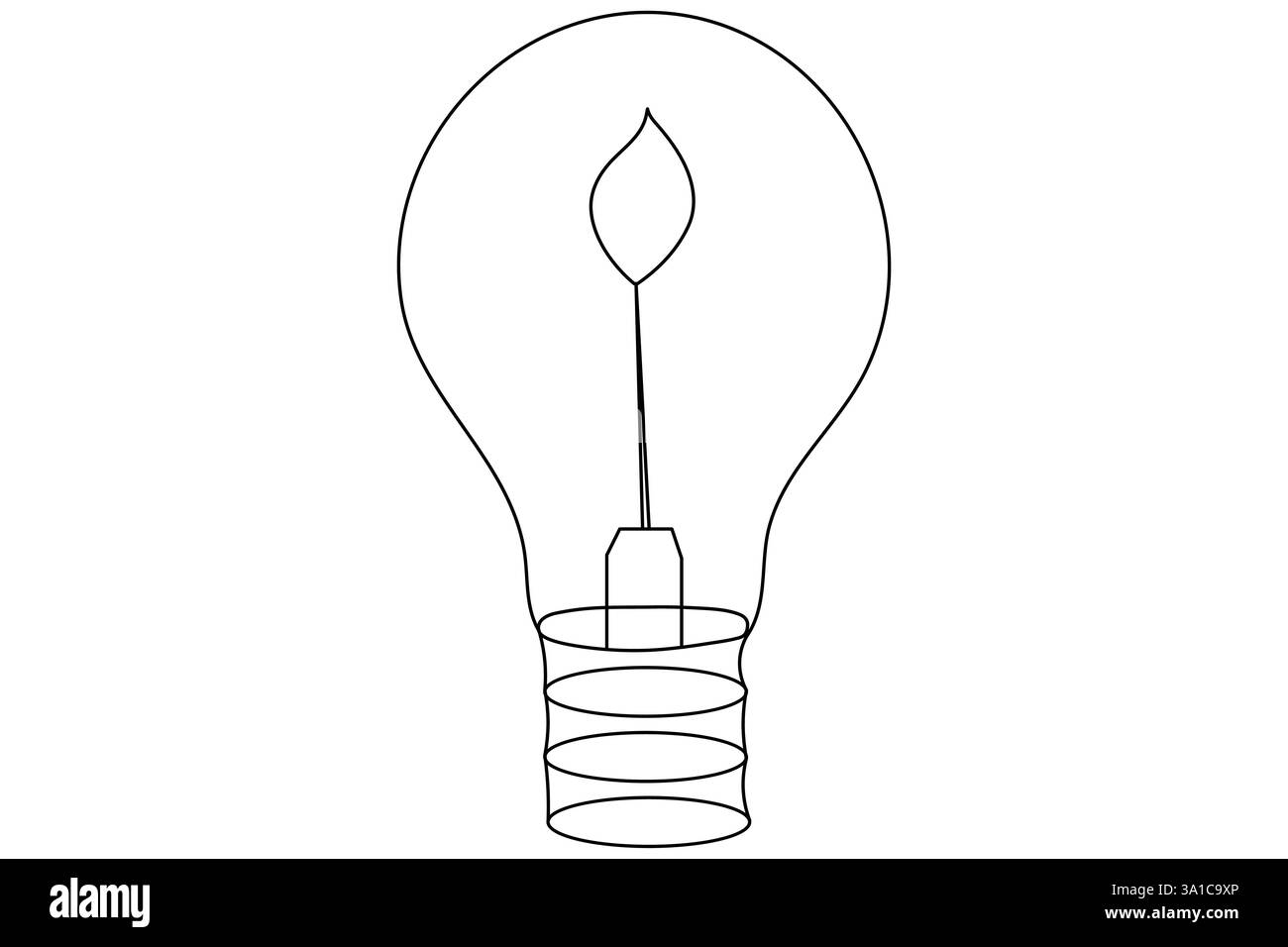 Continuous one line art light bulb symbol idea and creativity isolated ...