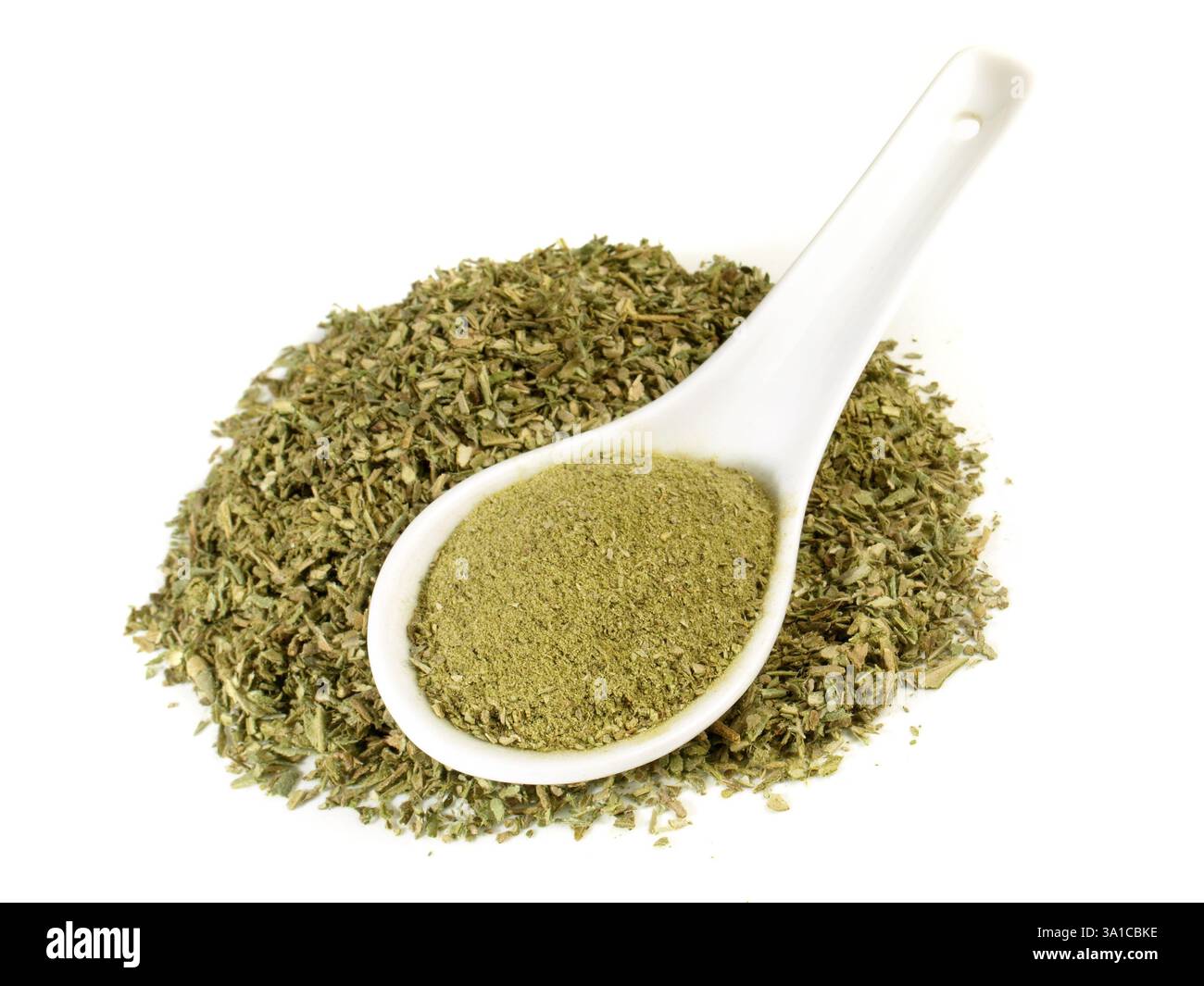 Leaf Extreact Olive Leaf Extract isolated on white Background Stock Photo - Alamy