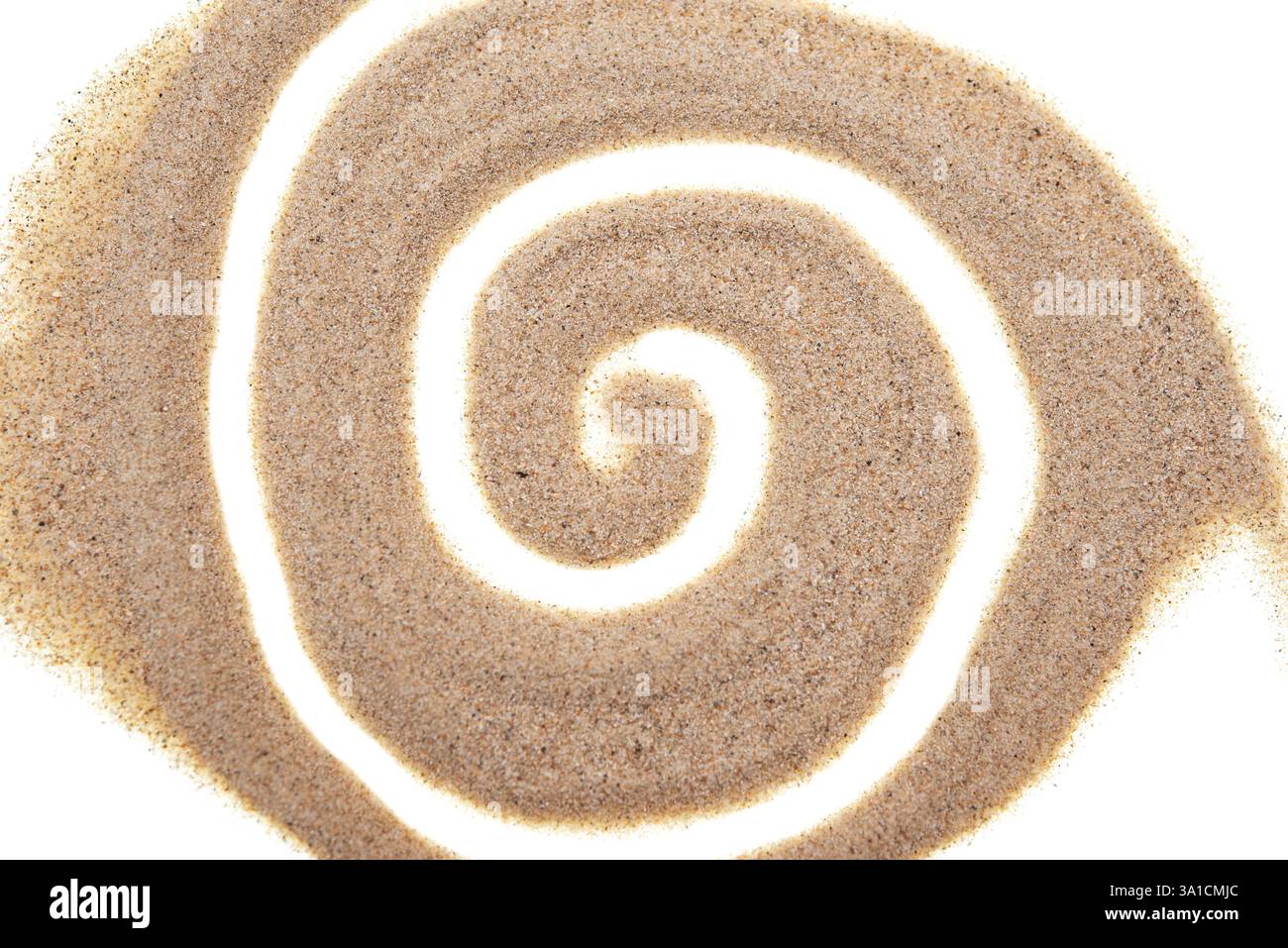 Sand spiral isolated on white Stock Photo