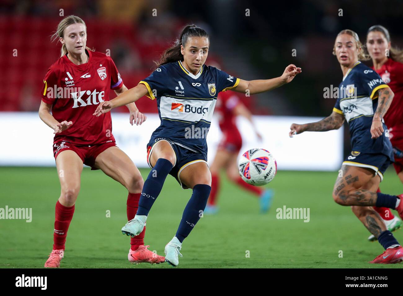 Peta Trimis of the Mariners during the A-League Women Round 18 match ...