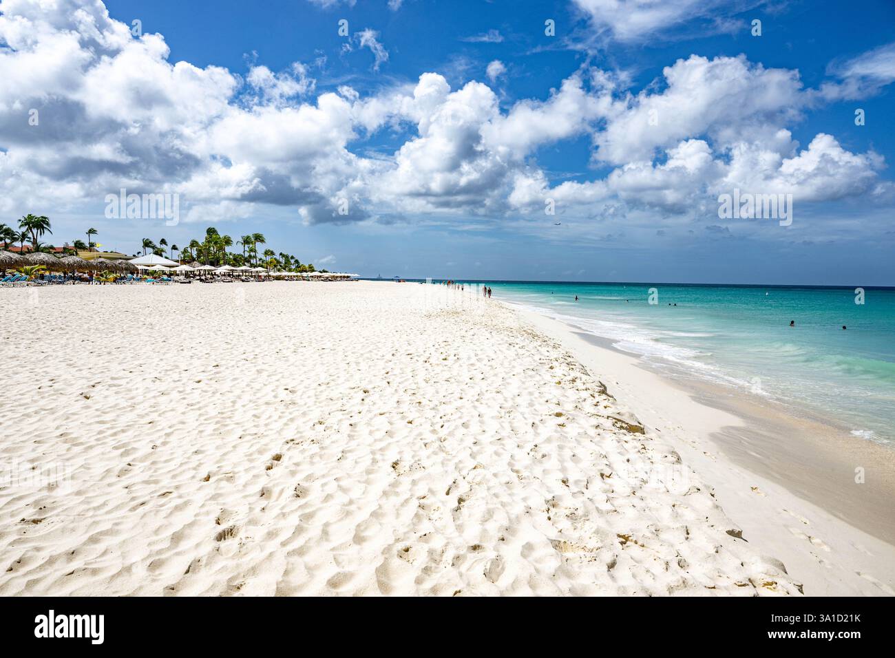 The coastline of Eagle Beach, that is praised for being the top 3 most ...