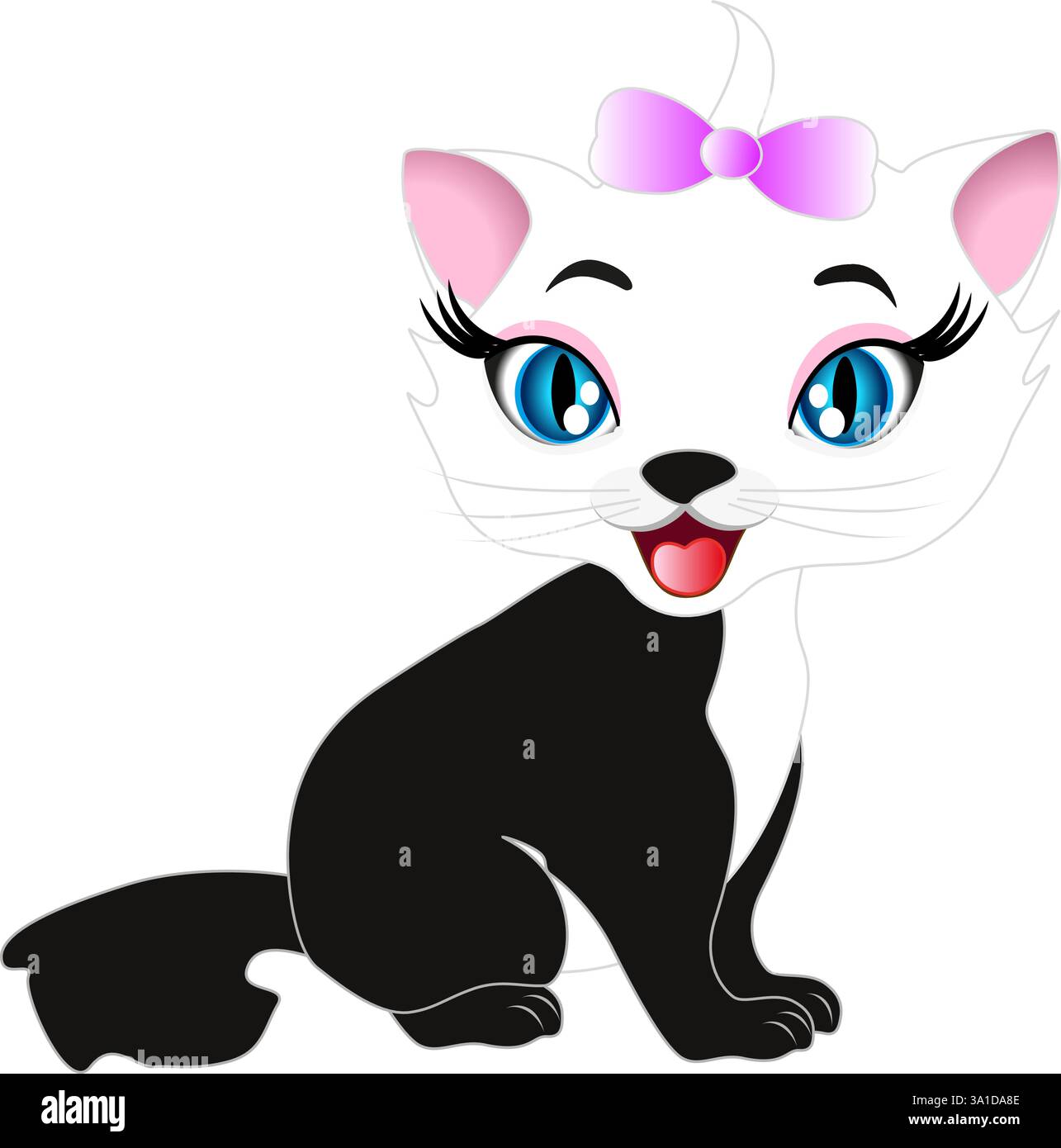 Cute cartoon kitten Stock Vector Image & Art - Alamy