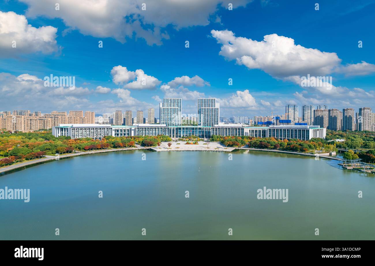 Cityscape of Wuxi City, Jiangsu Province, China Stock Photo