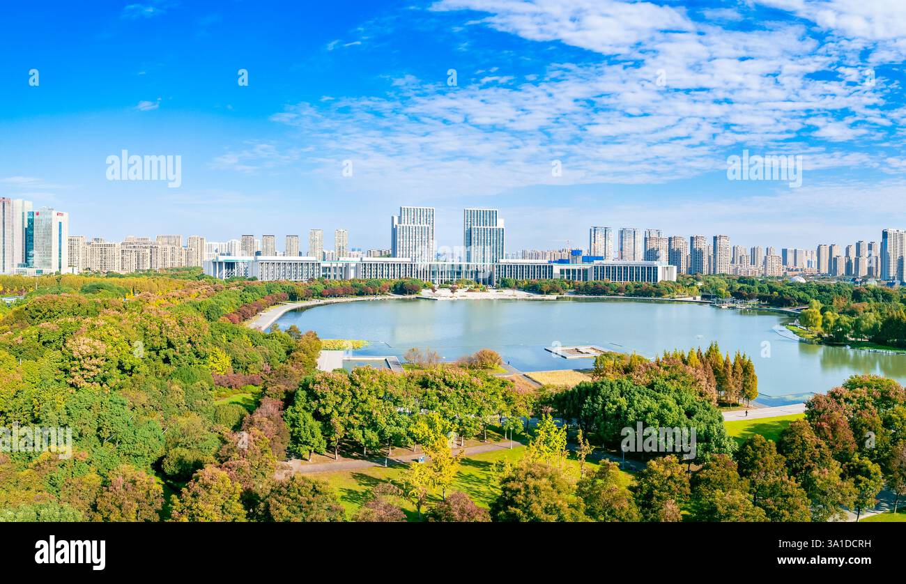 Cityscape of Wuxi City, Jiangsu Province, China Stock Photo