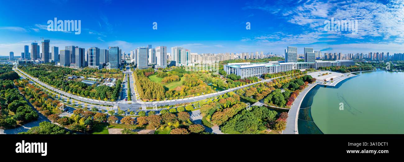 Cityscape of Wuxi City, Jiangsu Province, China Stock Photo