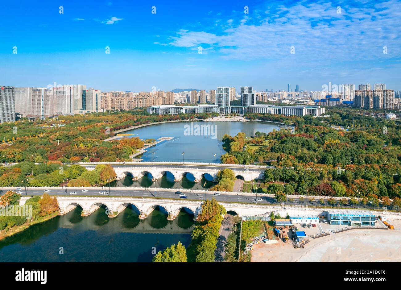 Cityscape of Wuxi City, Jiangsu Province, China Stock Photo