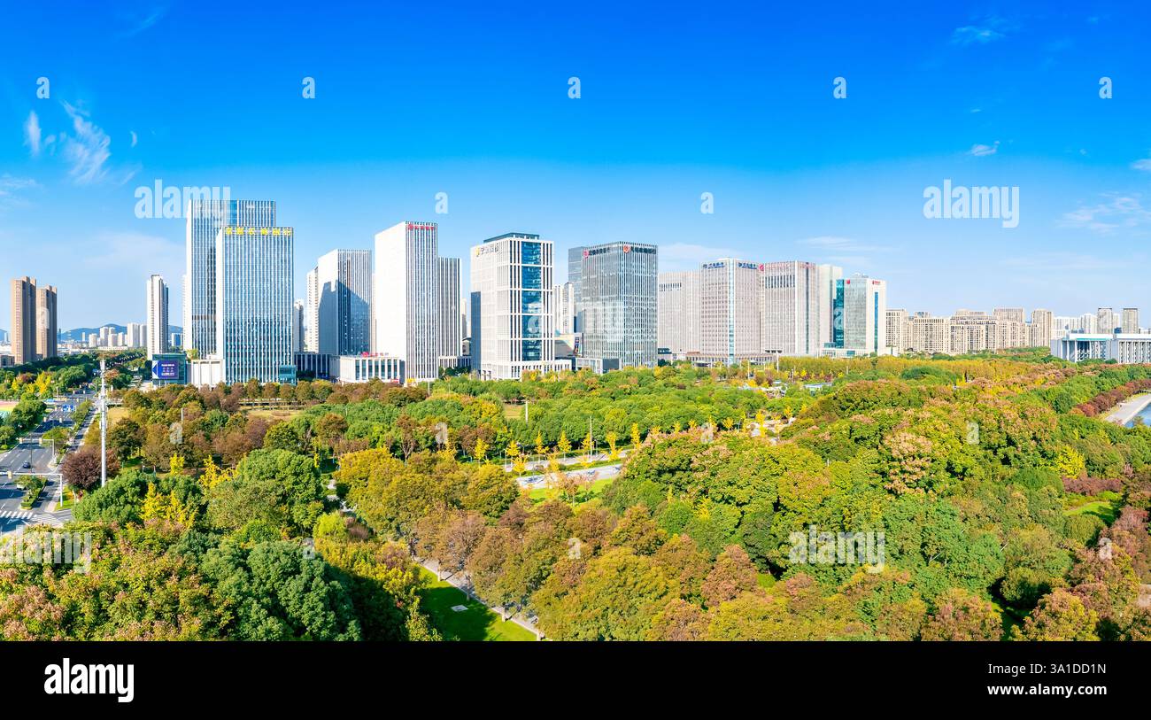Cityscape of Wuxi City, Jiangsu Province, China Stock Photo