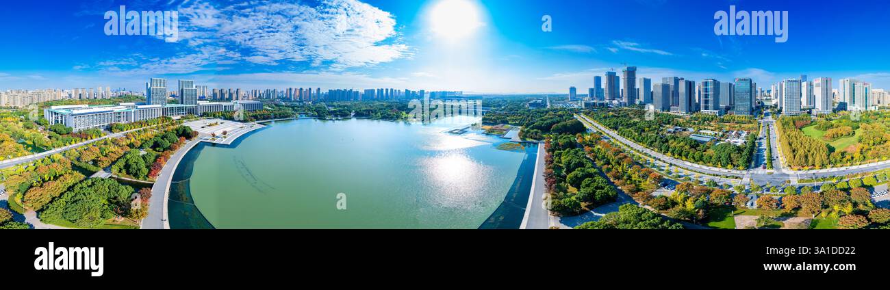 Cityscape of Wuxi City, Jiangsu Province, China Stock Photo