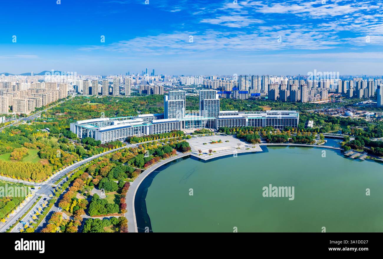Cityscape of Wuxi City, Jiangsu Province, China Stock Photo
