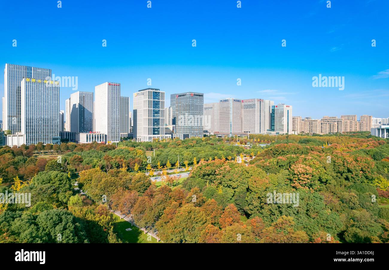 Cityscape of Wuxi City, Jiangsu Province, China Stock Photo