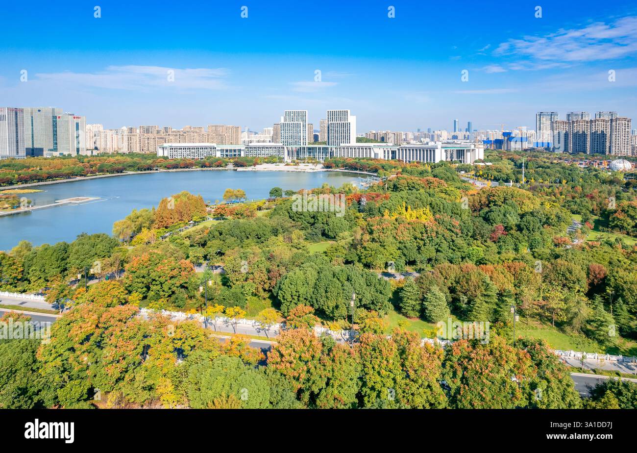 Cityscape of Wuxi City, Jiangsu Province, China Stock Photo