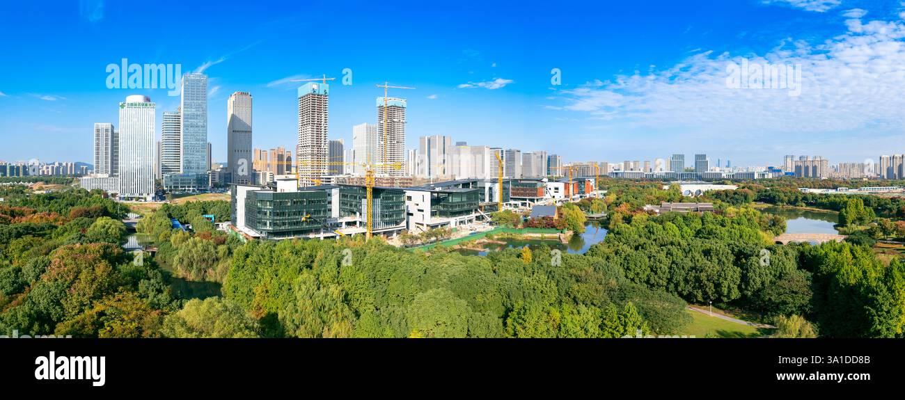 Cityscape of Wuxi City, Jiangsu Province, China Stock Photo