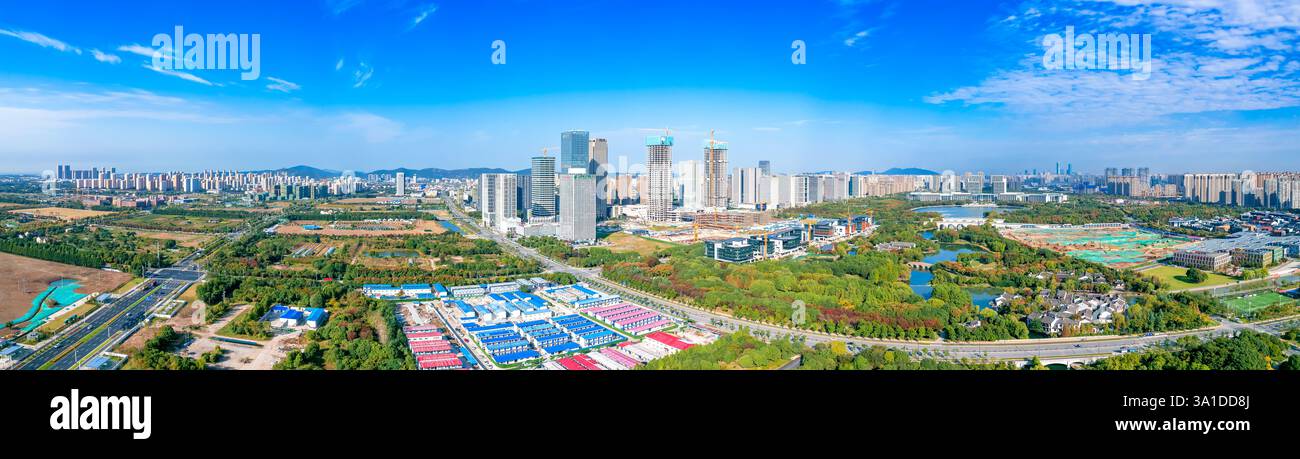 Cityscape of Wuxi City, Jiangsu Province, China Stock Photo